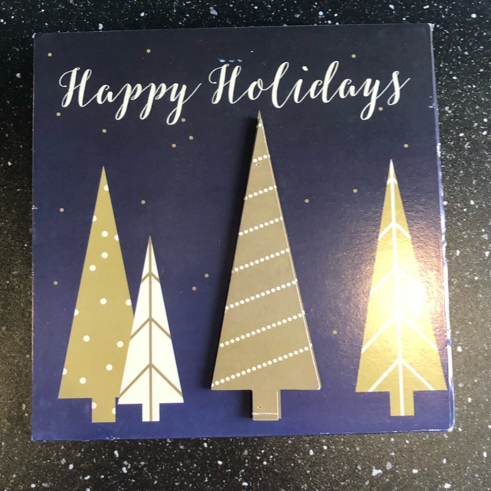 Happy holidays Christmas block decor NWT